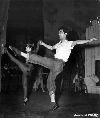 Janine Charrat i Vassili Sulich na nastupu Ballet de France Paris (Baletna trupa Janine Charrat) u Parizu, 1953, foto: Studio Bernand