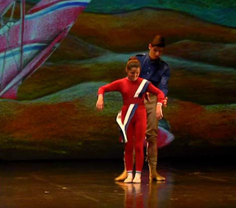 Europaballet St. Pölten i Hrvatsko narodno kazalište u Osijeku, Odjel za suvremeni ples Glazbene škole Franje Kuhača, Osijek: Mali princ, kor. Reiner Feistel, foto: screenshot